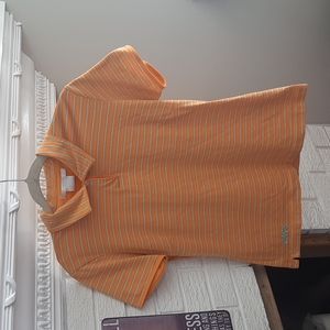 Women's Nike Golf Sport Activewear Orange Short Sleeve T-Shirt Size L (12-14)